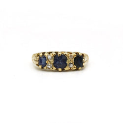 Bague - Or jaune, saphirs et diamants - Castafiore