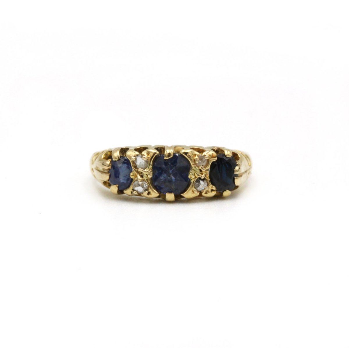 Bague - Or jaune, saphirs et diamants - Castafiore