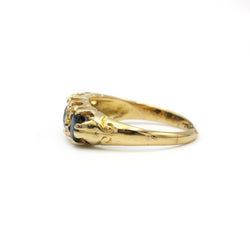 Bague - Or jaune, saphirs et diamants - Castafiore