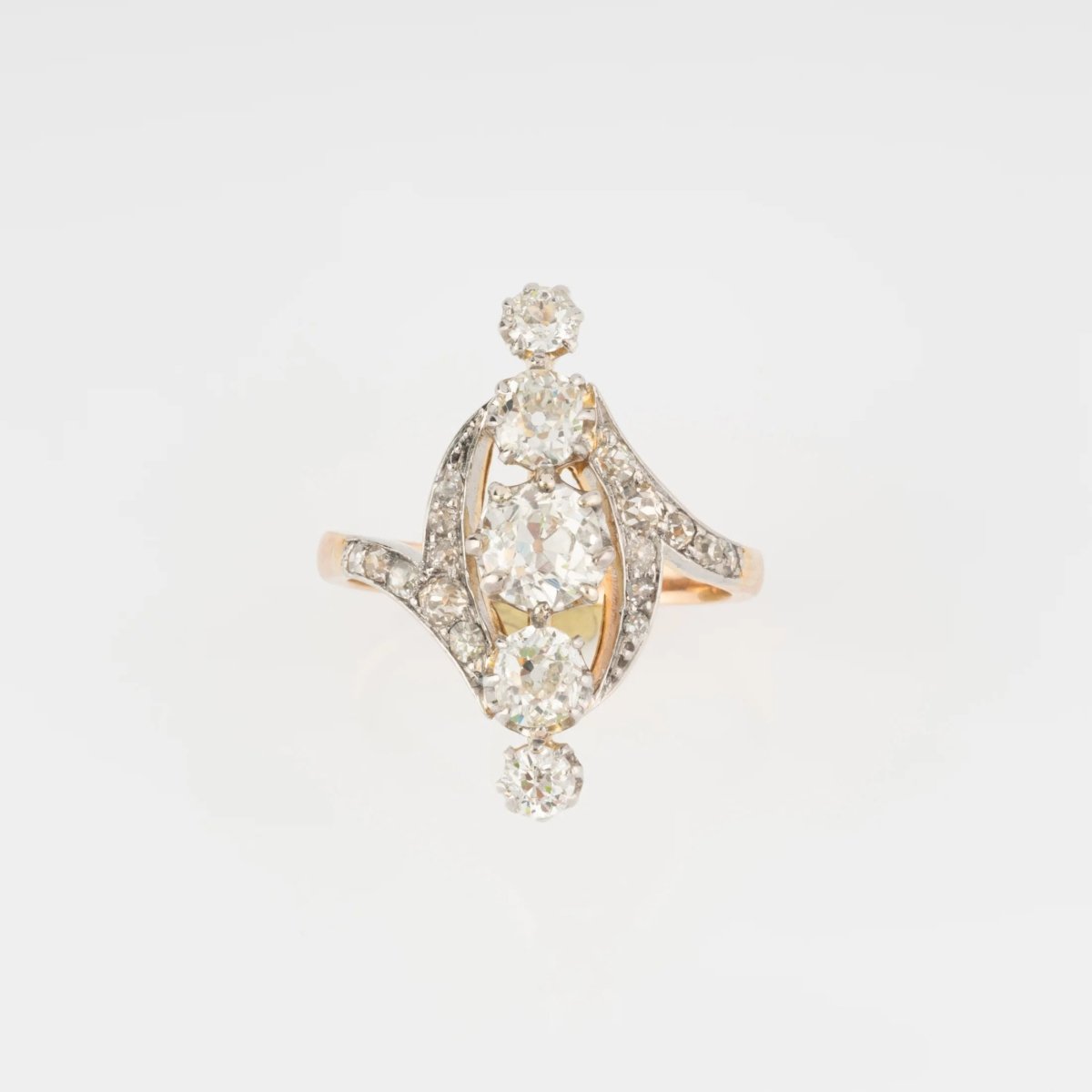 Bague or marquise diamants - Castafiore