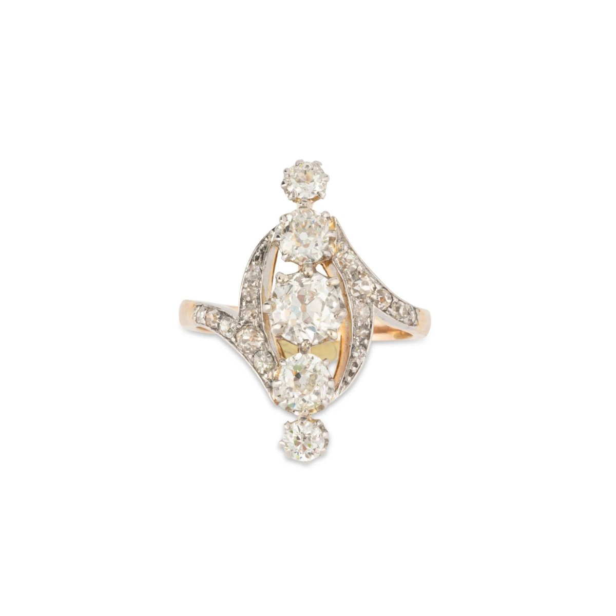 Bague or marquise diamants - Castafiore