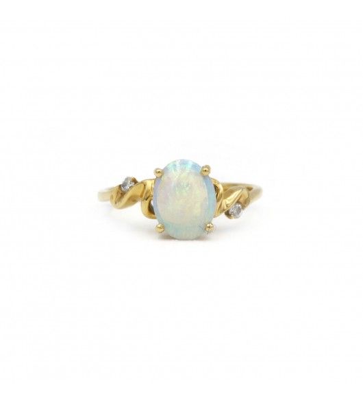 Bague - Or. Opale et Diamants - Castafiore