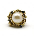 Bague - Or. Perle et Diamants - Castafiore