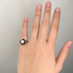 Bague - Or, perle et émail