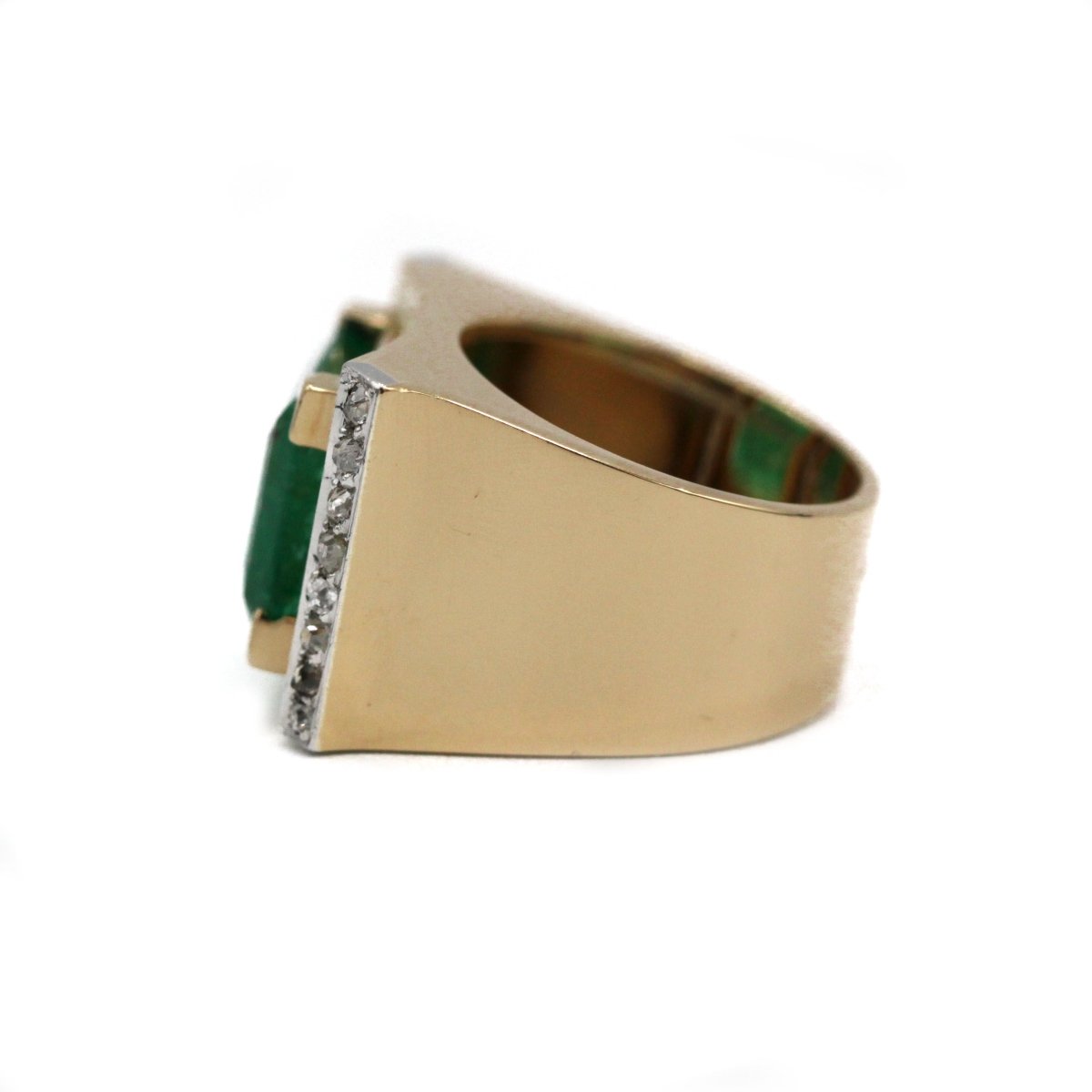 Bague - Or, Platine, Diamants & Emeraude - Castafiore