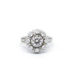 Bague - Or. Platine Et Diamants - Castafiore