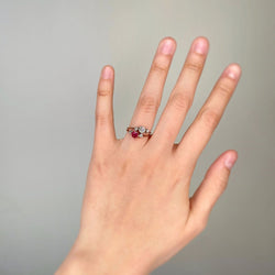 Bague - Or, Platine, Rubis, diamants - Castafiore