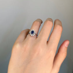 Bague - Or, Platine, saphir & diamants