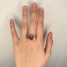 Bague - Or, rhodochrosite, cornaline et aventurine - Castafiore