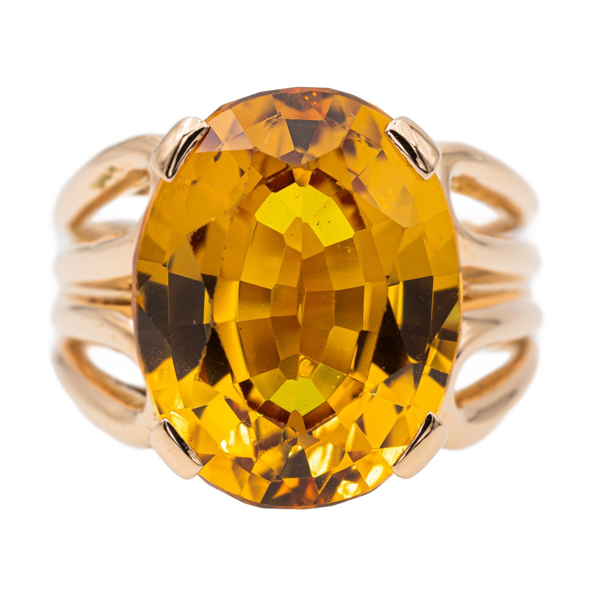 Bague Or rose Citrine - Castafiore