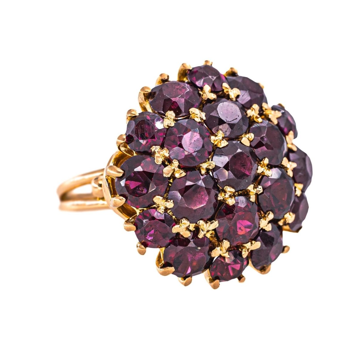 Bague Or rose Grenat - Castafiore
