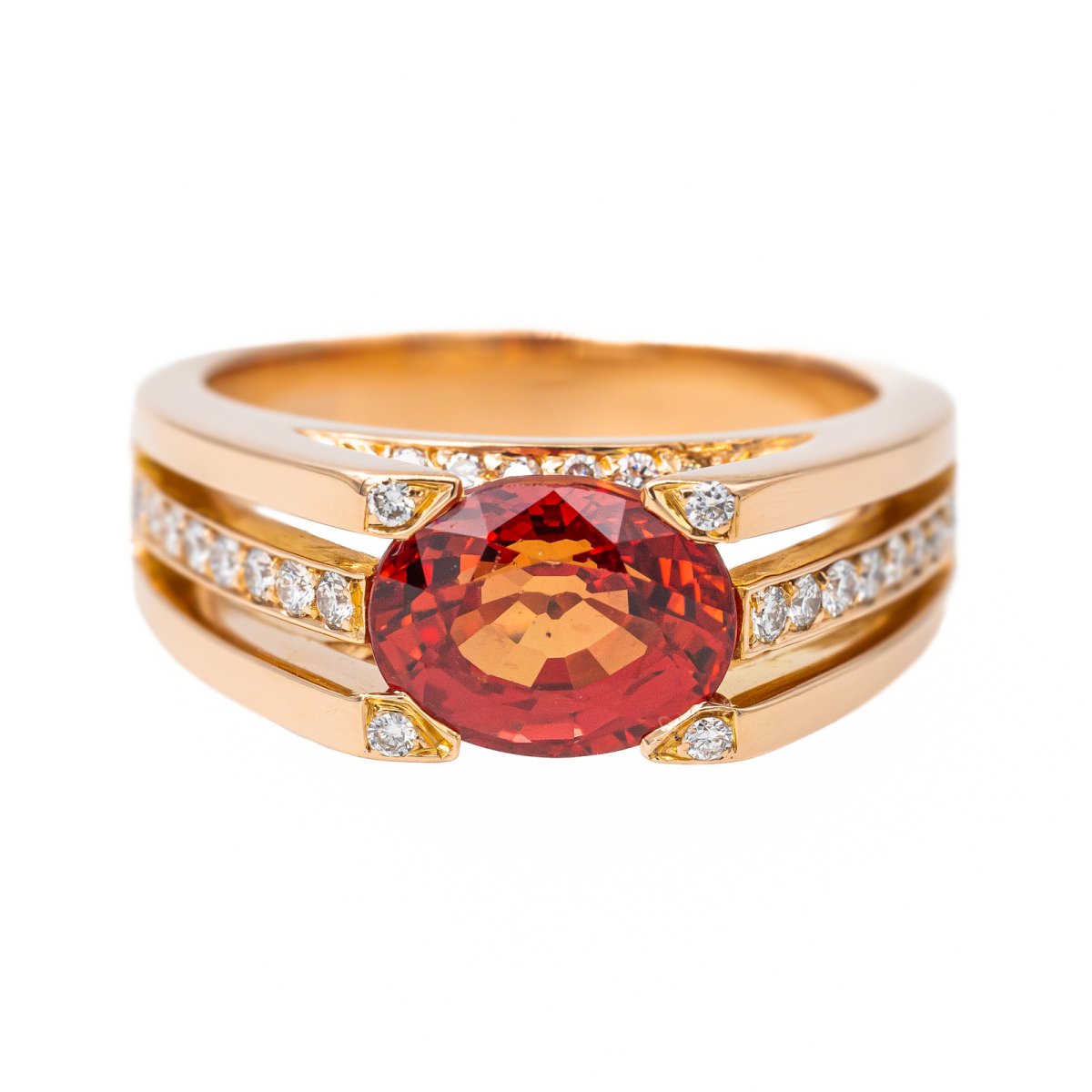 Bague Or rose Saphir - Castafiore