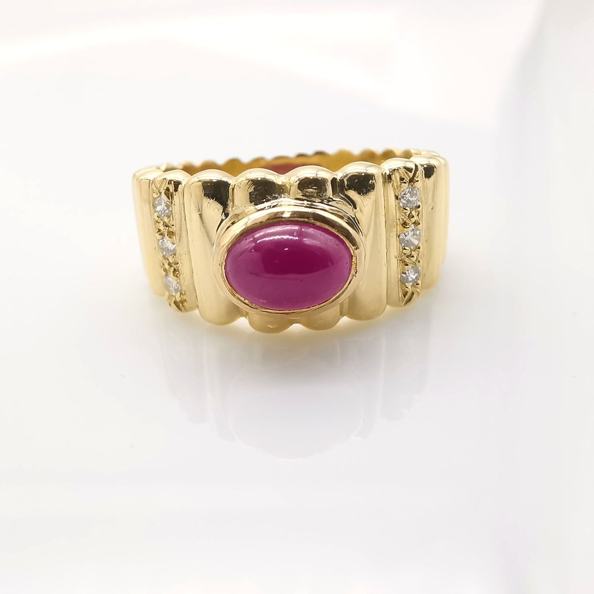 Bague or rubis & diamants - Castafiore