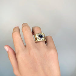 Bague - Or, saphir & diamants - Castafiore