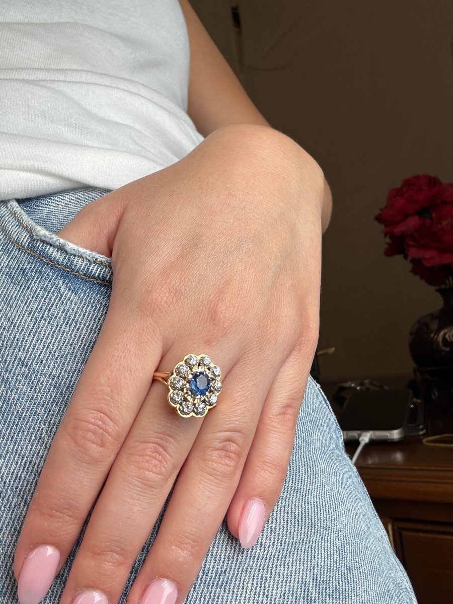 Bague - Or, saphir et diamants - Castafiore