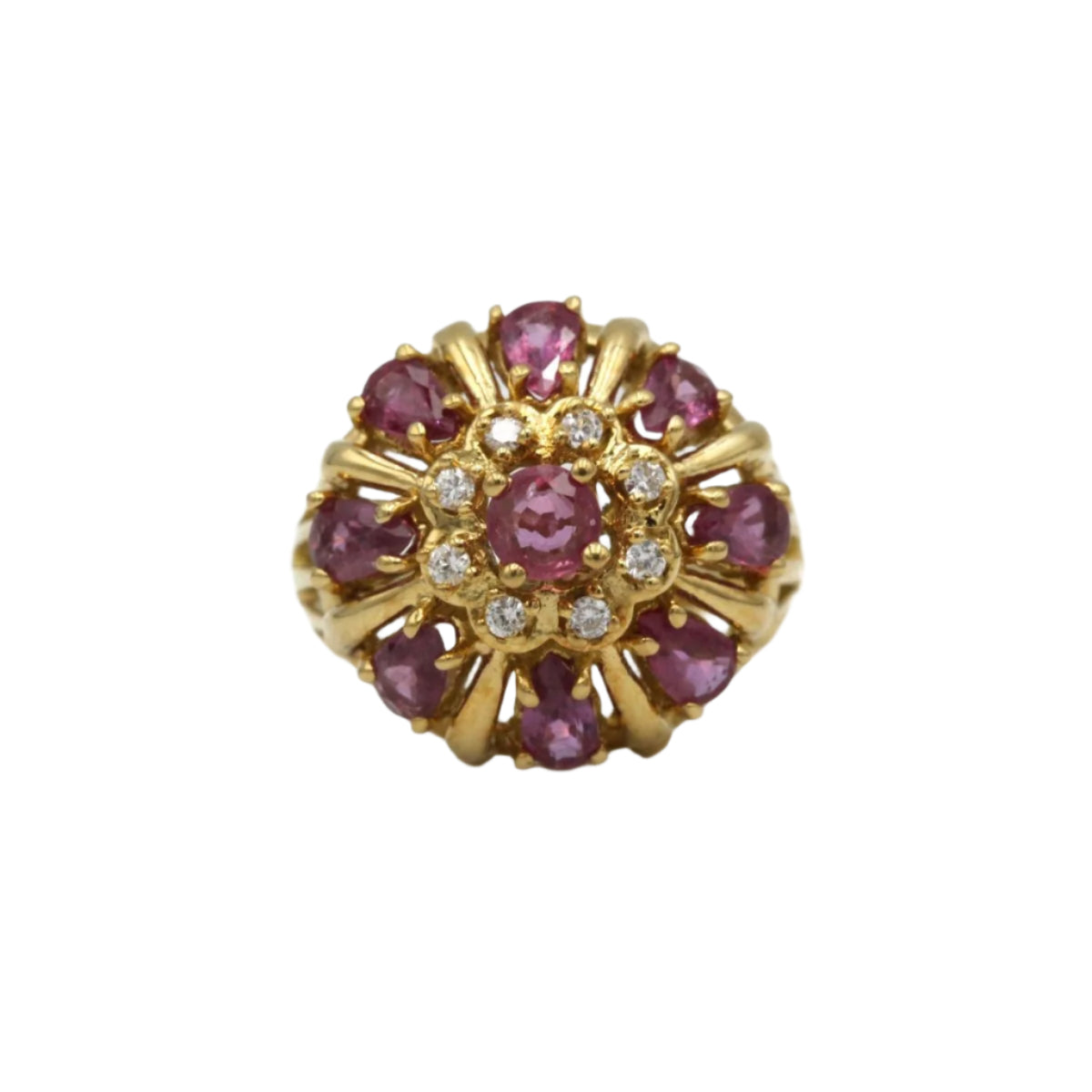 Bague - Or, saphirs rose et diamants - Castafiore