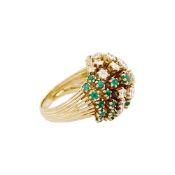 Bague PATEK PHILIPPE en or jaune, émeraudes et diamants - Castafiore