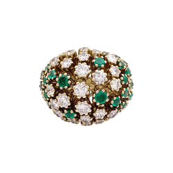 Bague PATEK PHILIPPE en or jaune, émeraudes et diamants - Castafiore