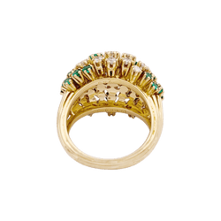 Bague PATEK PHILIPPE en or jaune, émeraudes et diamants - Castafiore