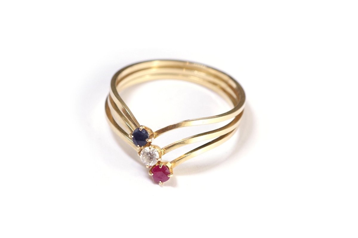 Bague patriotique bleu - blanc - rouge - Castafiore