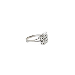 Bague pavage carré en or gris et diamant - Castafiore