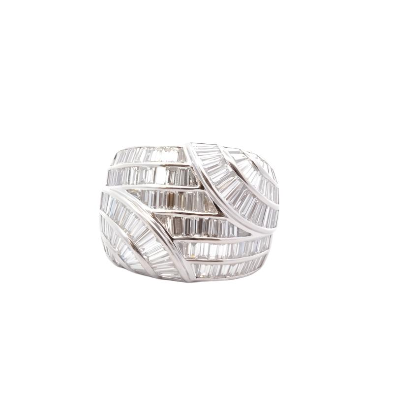 Bague pavage diamants en or blanc 18k - Castafiore