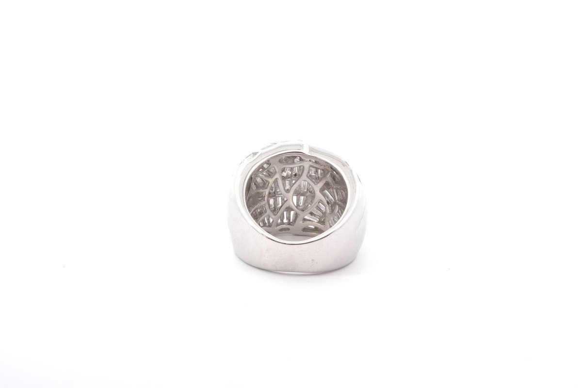 Bague pavage diamants en or blanc 18k - Castafiore