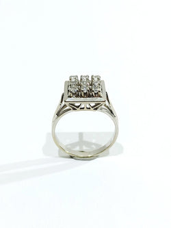 Bague Pavage Diamants Et Or Blanc - Castafiore