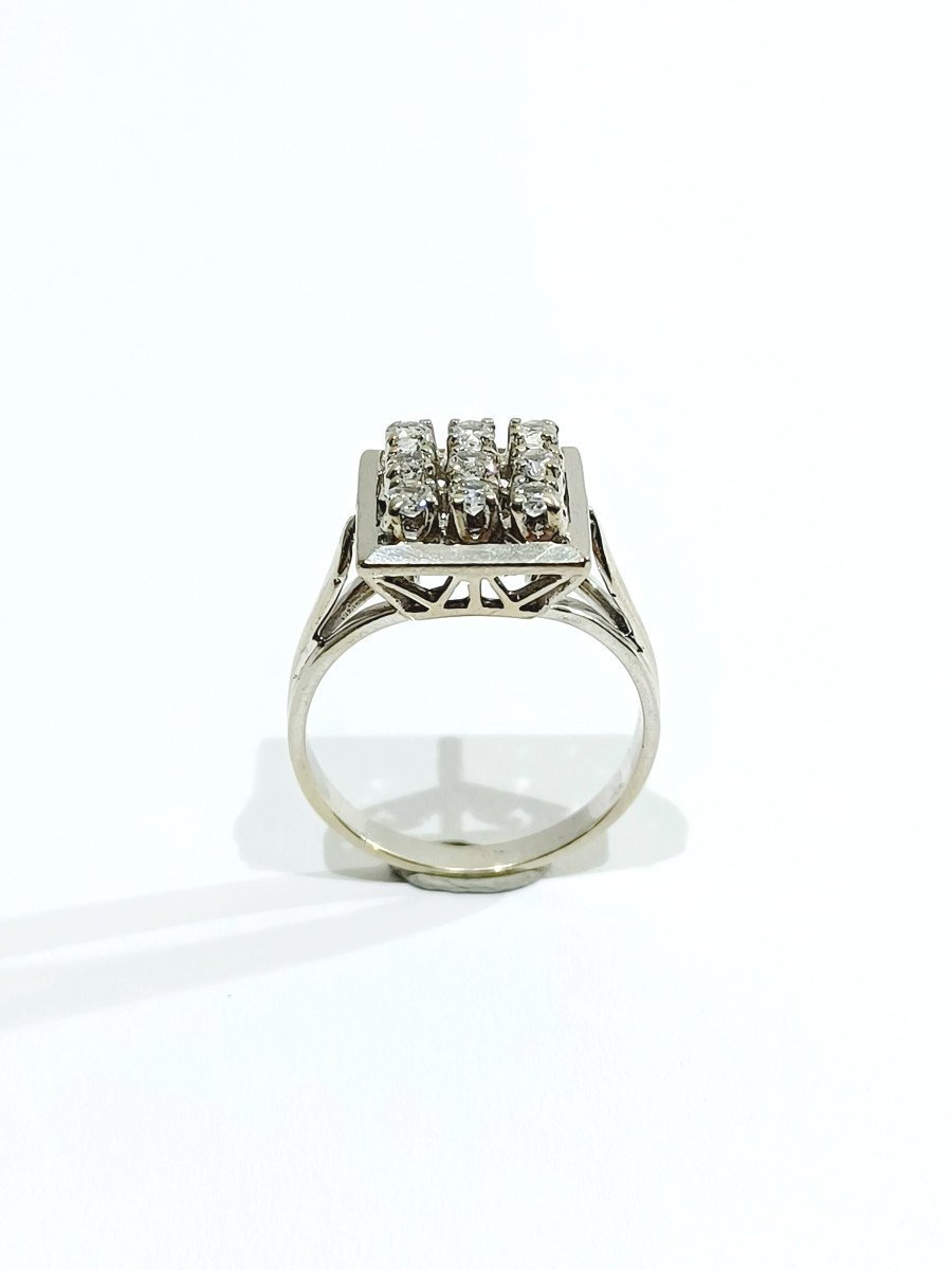 Bague Pavage Diamants Et Or Blanc - Castafiore