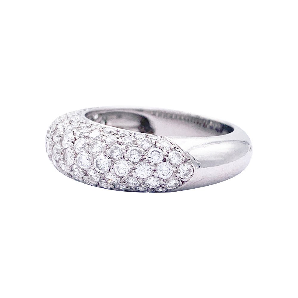 Bague pavage en or blanc, diamants. - Castafiore