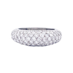 Bague pavage en or blanc, diamants. - Castafiore
