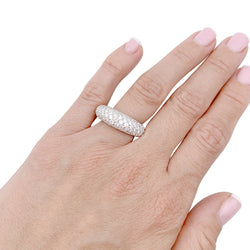 Bague pavage en or blanc, diamants. - Castafiore