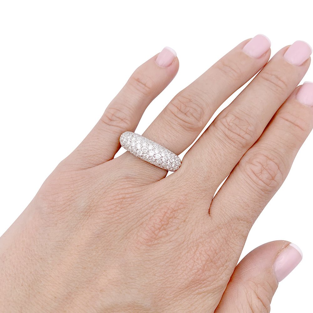 Bague pavage en or blanc, diamants. - Castafiore
