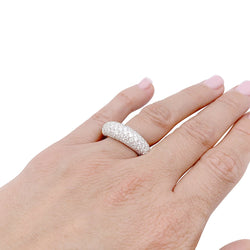 Bague pavage en or blanc, diamants. - Castafiore