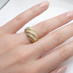 Bague Pavé en or jaune et diamant - Castafiore