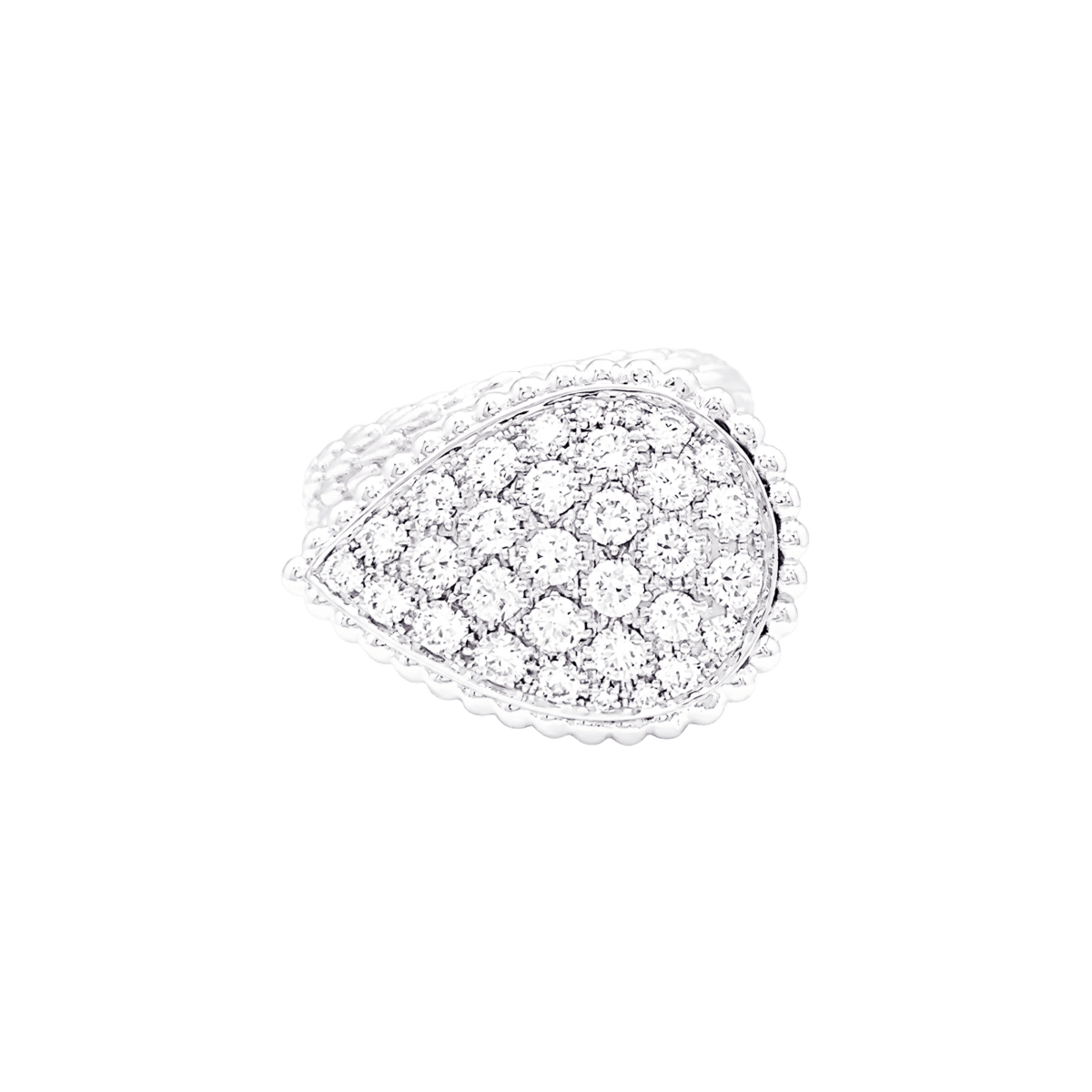 Bague Pavée BOUCHERON "Serpent Bohème" GM en or blanc et diamants - Castafiore