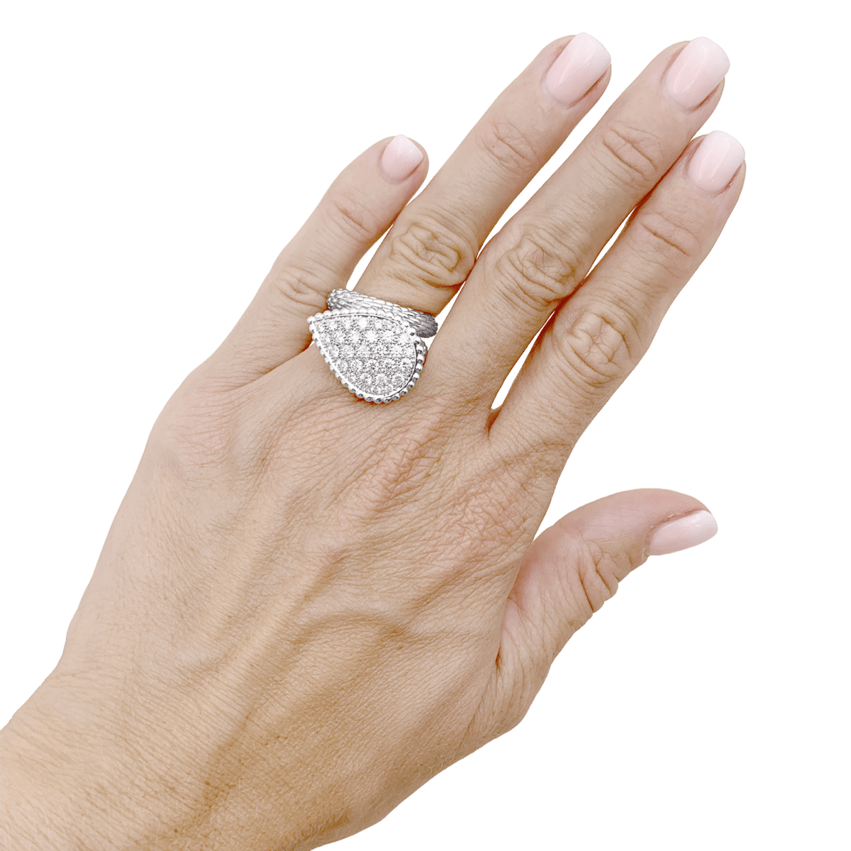 Bague Pavée BOUCHERON "Serpent Bohème" GM en or blanc et diamants - Castafiore