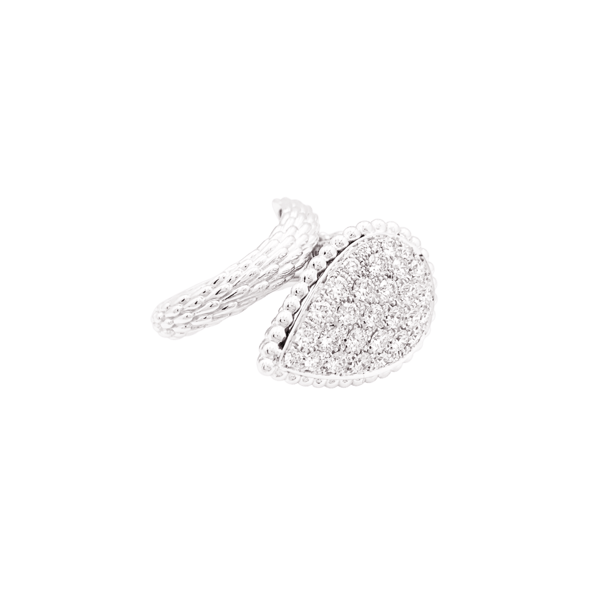 Bague Pavée BOUCHERON "Serpent Bohème" GM en or blanc et diamants - Castafiore