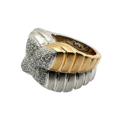 Bague Pavée BULGARI en or jaune, or blanc et diamants - Castafiore