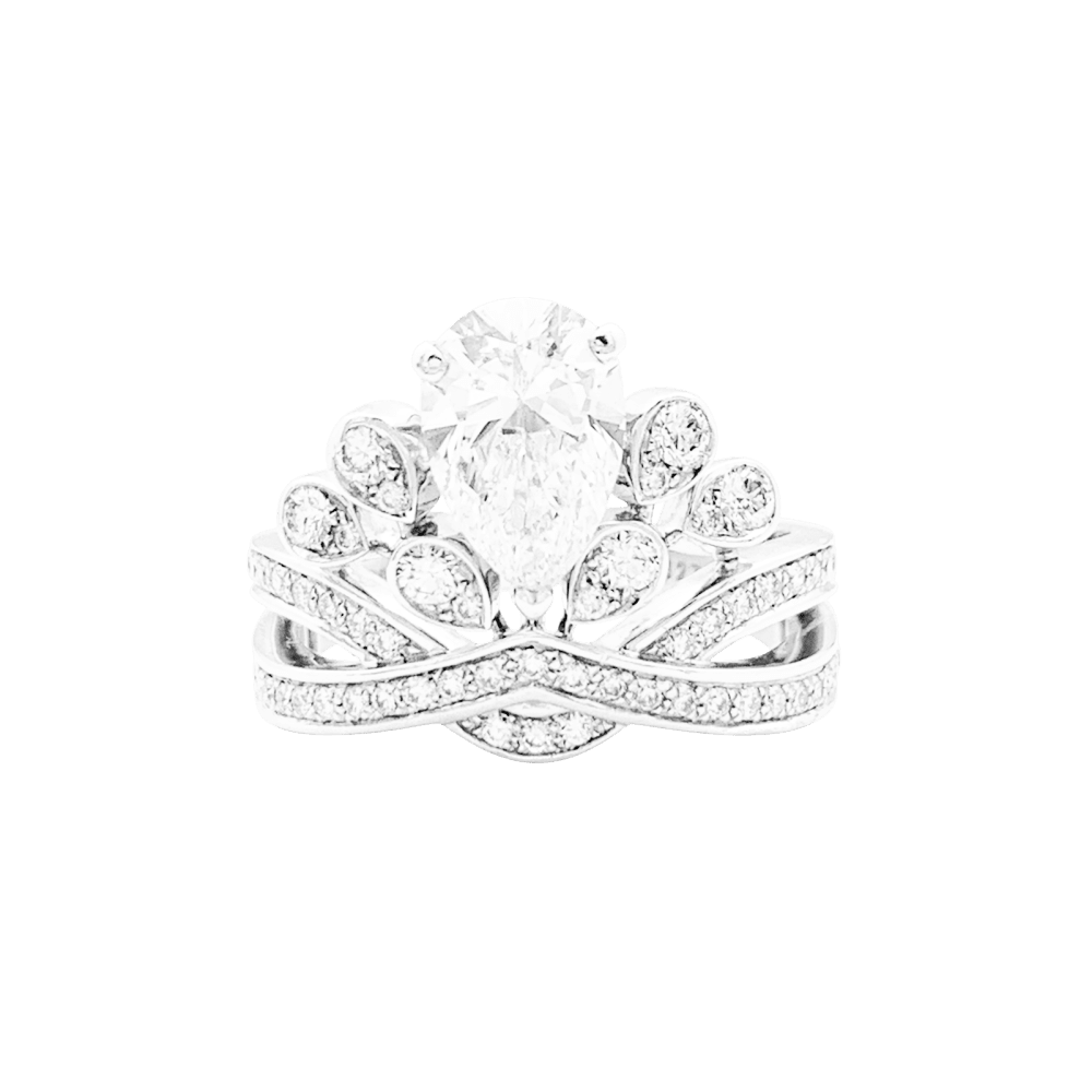 Bague Pavée CHAUMET "Joséphine Aigrette Impériale" en platine et diamants - Castafiore