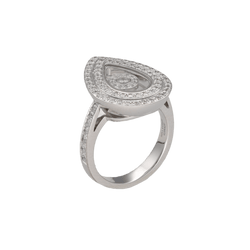 Bague Pavée CHOPARD "Happy Diamonds" en or blanc et diamants - Castafiore