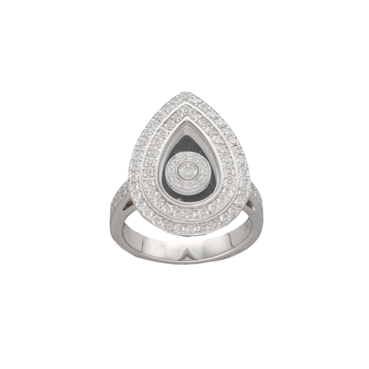Bague Pavée CHOPARD "Happy Diamonds" en or blanc et diamants - Castafiore