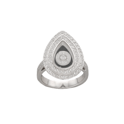 Bague Pavée CHOPARD "Happy Diamonds" en or blanc et diamants - Castafiore