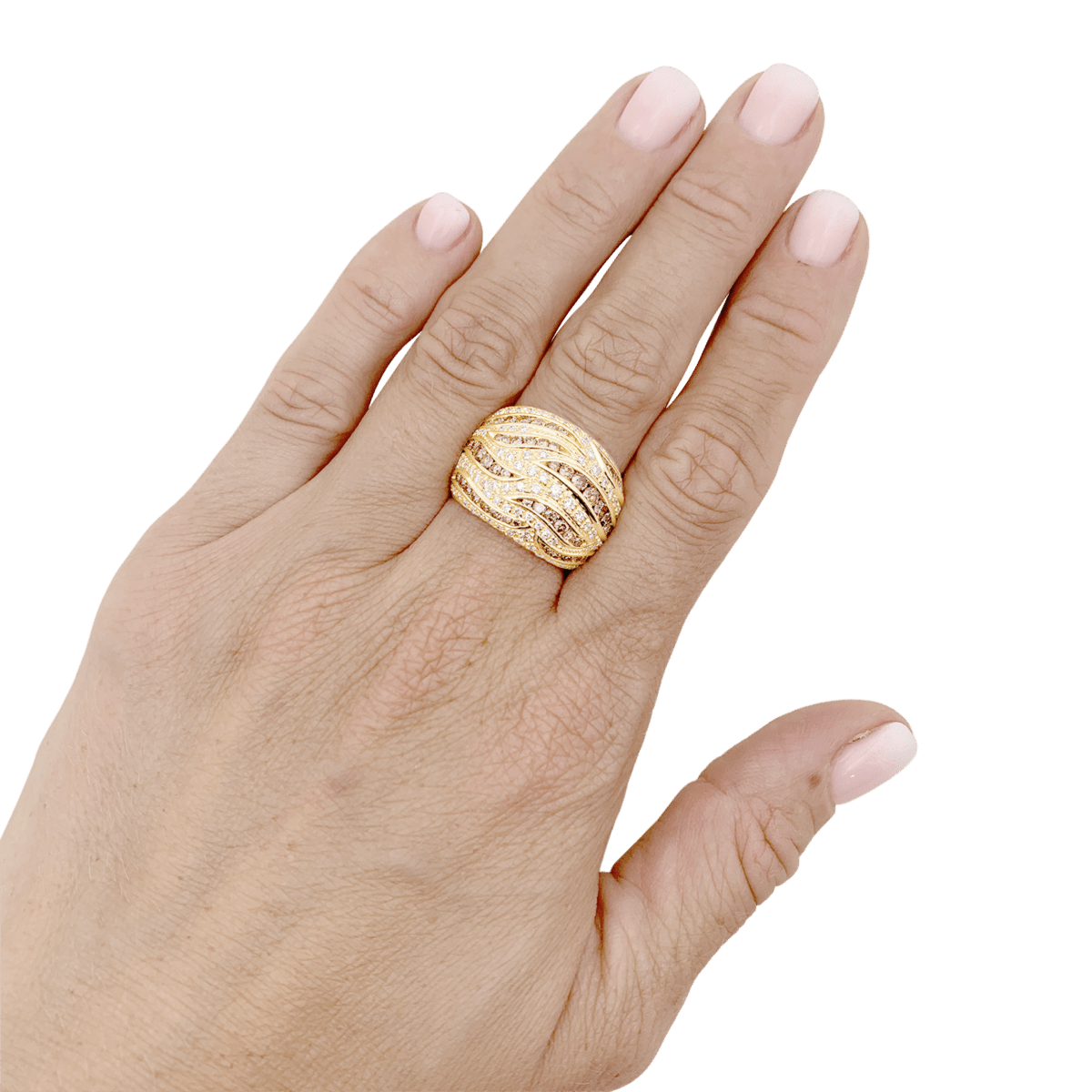 Bague Pavée DAMIANI en or jaune et diamants - Castafiore