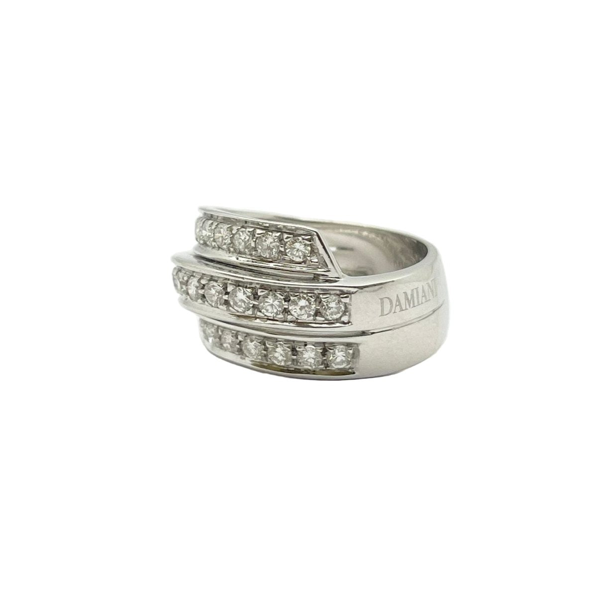 Bague Pavée DAMIANI "Scritta" en or blanc et diamants - Castafiore