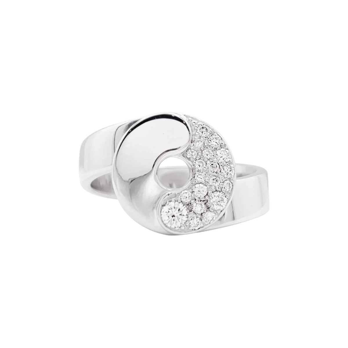Bague Pavée DINH VAN "Double Sens" en or blanc et diamants - Castafiore