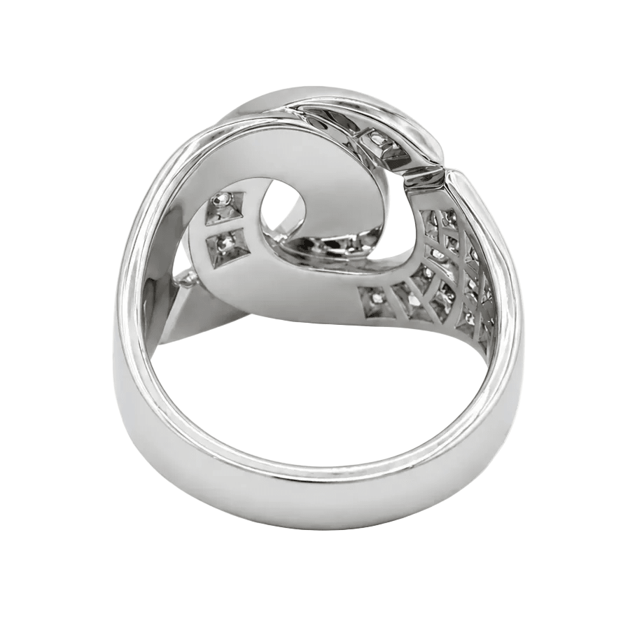Bague Pavée DINH VAN "Menottes" en or blanc et diamants - Castafiore
