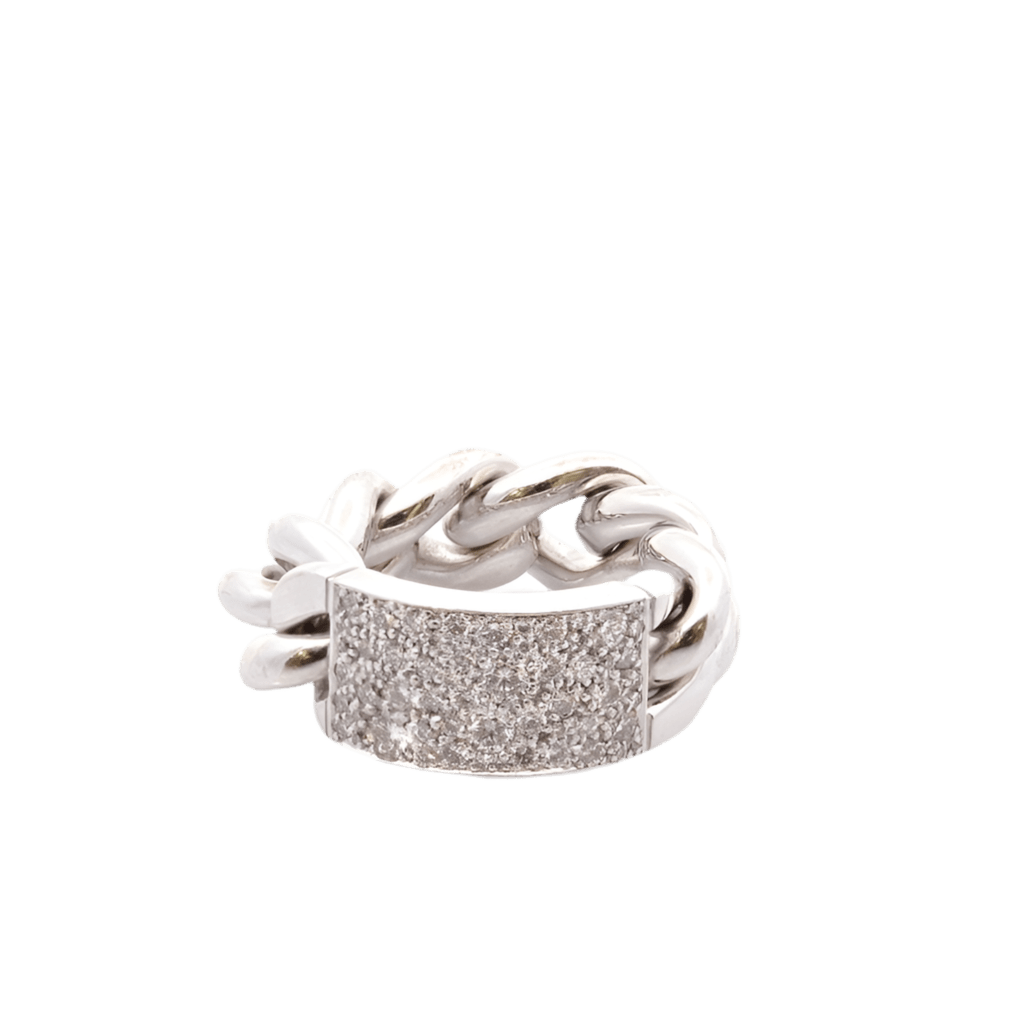 Bague Pavée DIOR "Gorumette" en or blanc et diamants - Castafiore