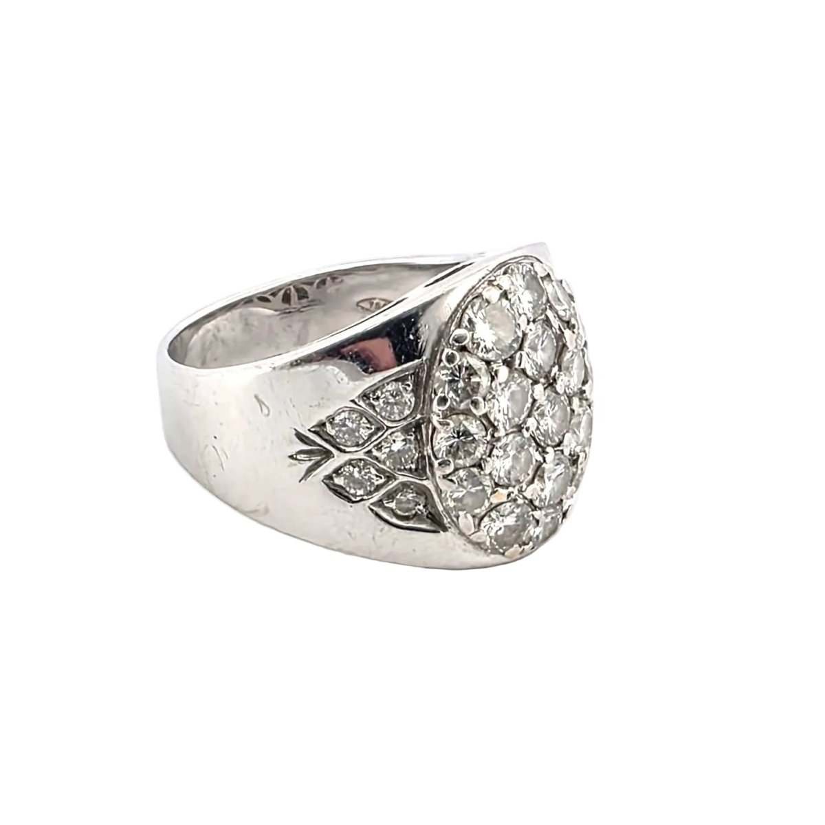 Bague Pavée en or blanc et diamants - Castafiore