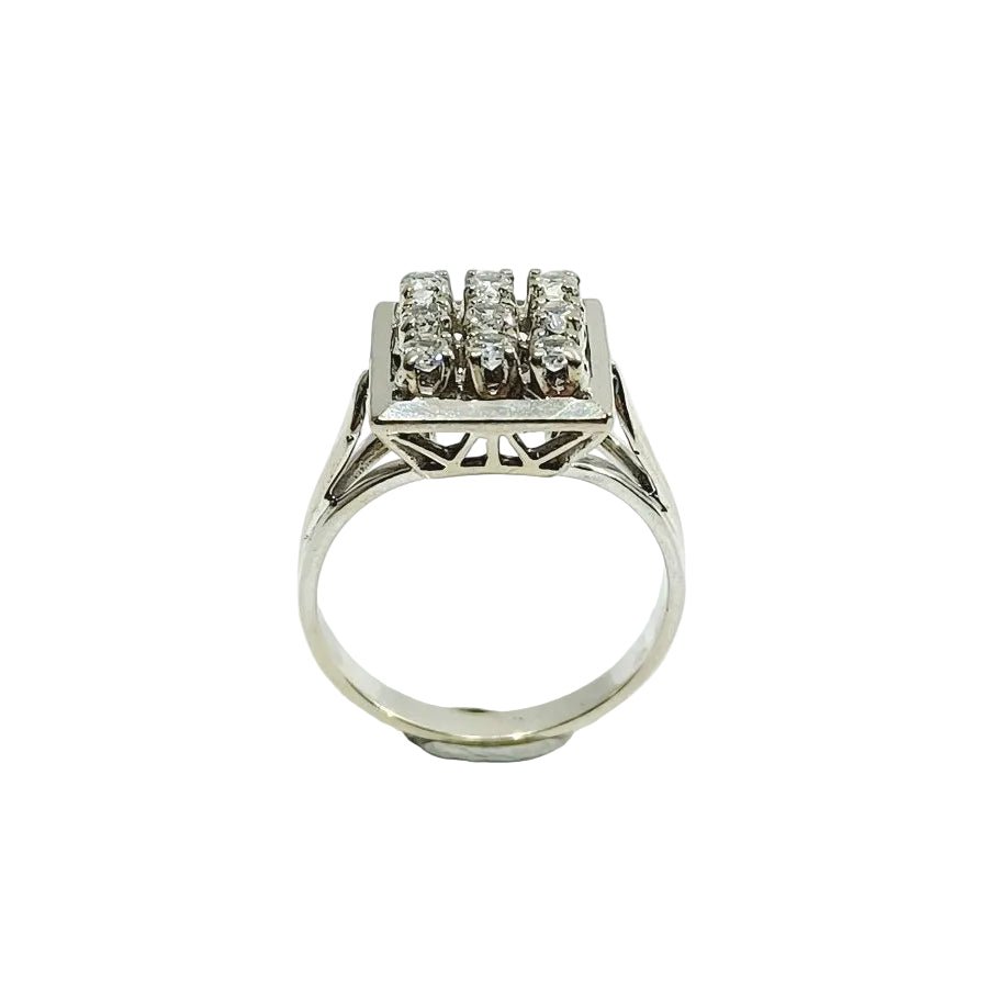 Bague Pavée en or blanc et diamants - Castafiore
